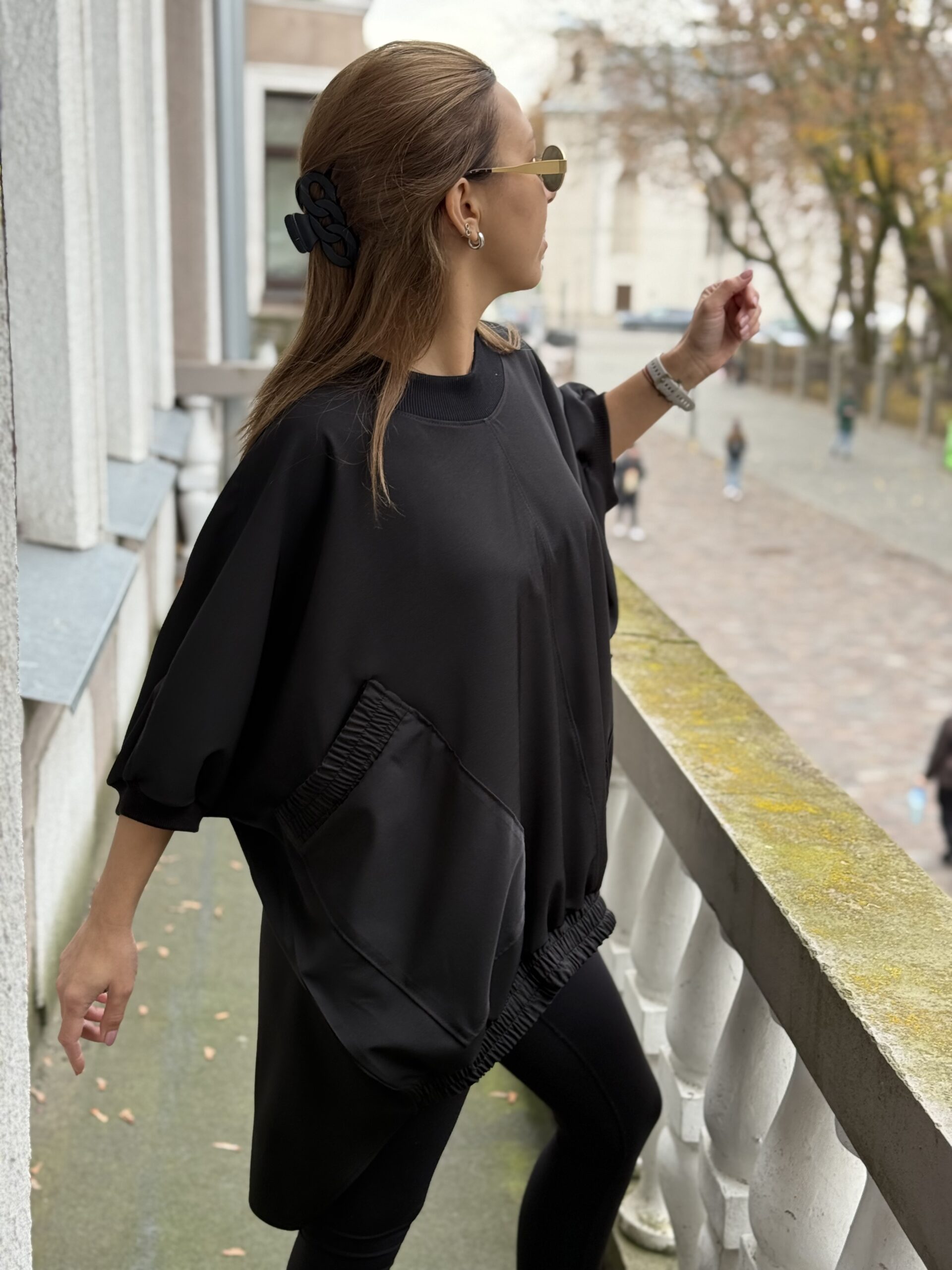 Juoda palaidinė "šikšnosparnis" BIG #zerowaste - Image 4