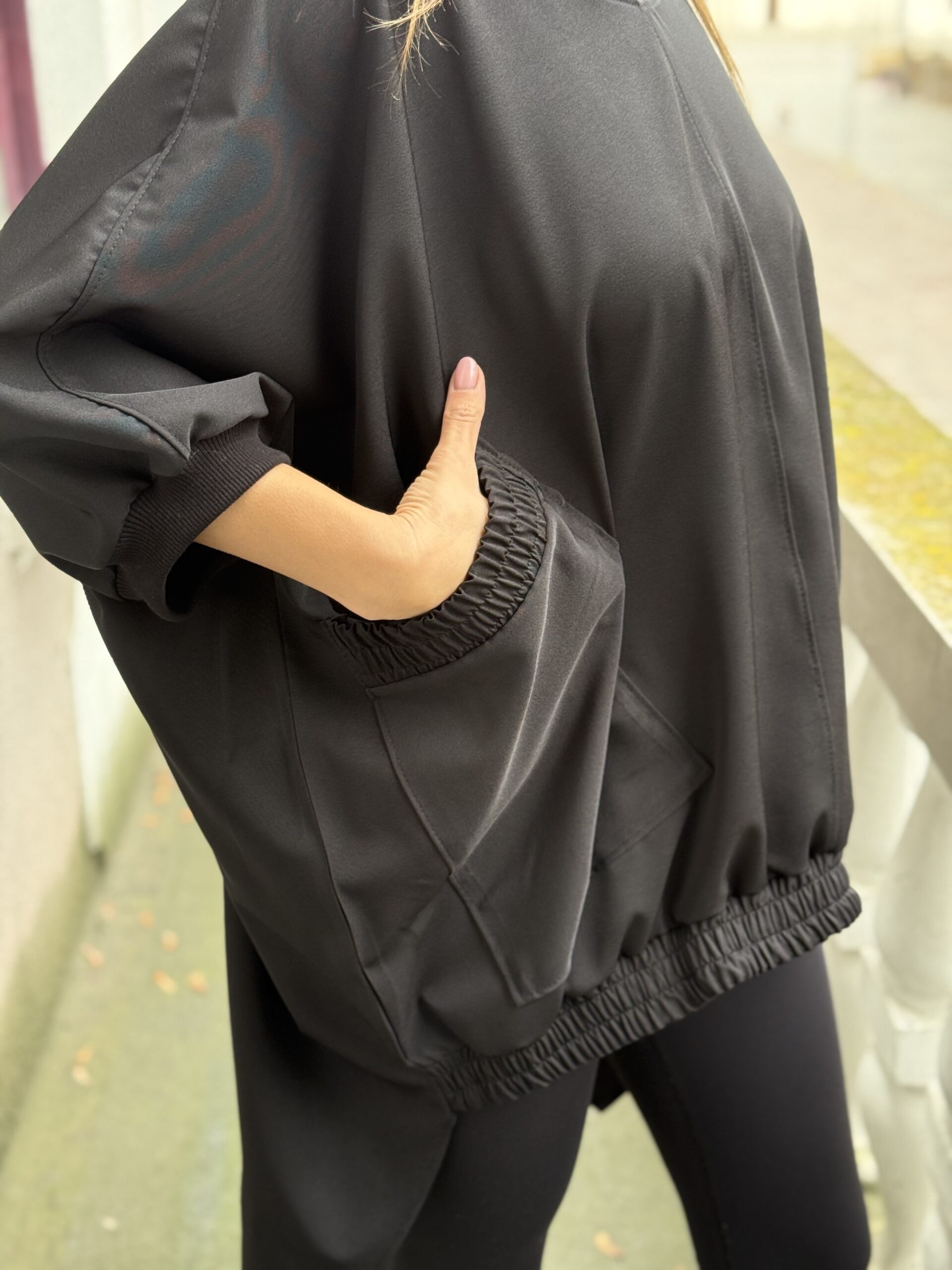 Juoda palaidinė "šikšnosparnis" BIG #zerowaste - Image 5