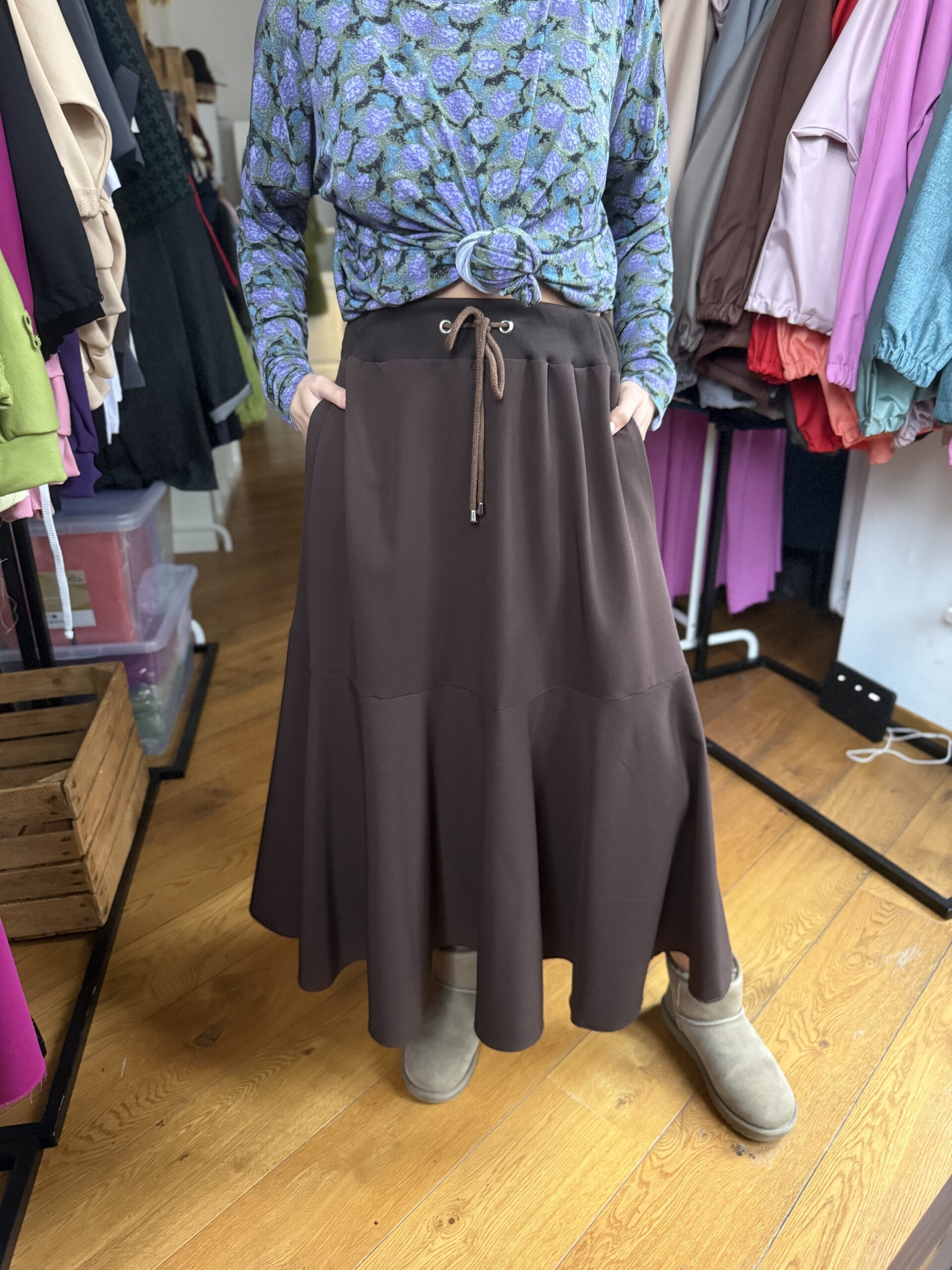 Šokoladinis sijonas L/XL