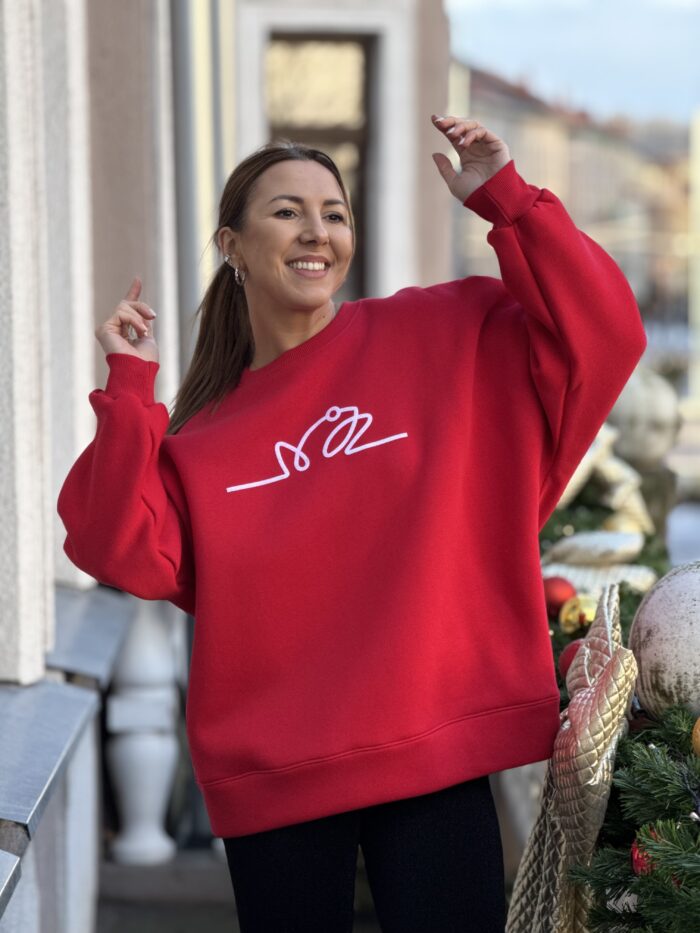 RAUDONAS firminis VARLIŲ džempas