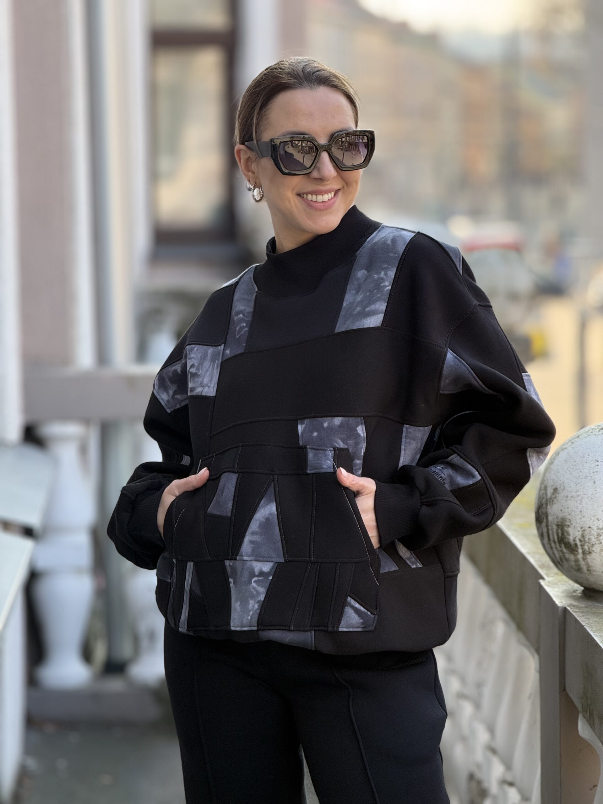 Džemperis ZEROWASTE juoda/pilka Nr1 - Image 5