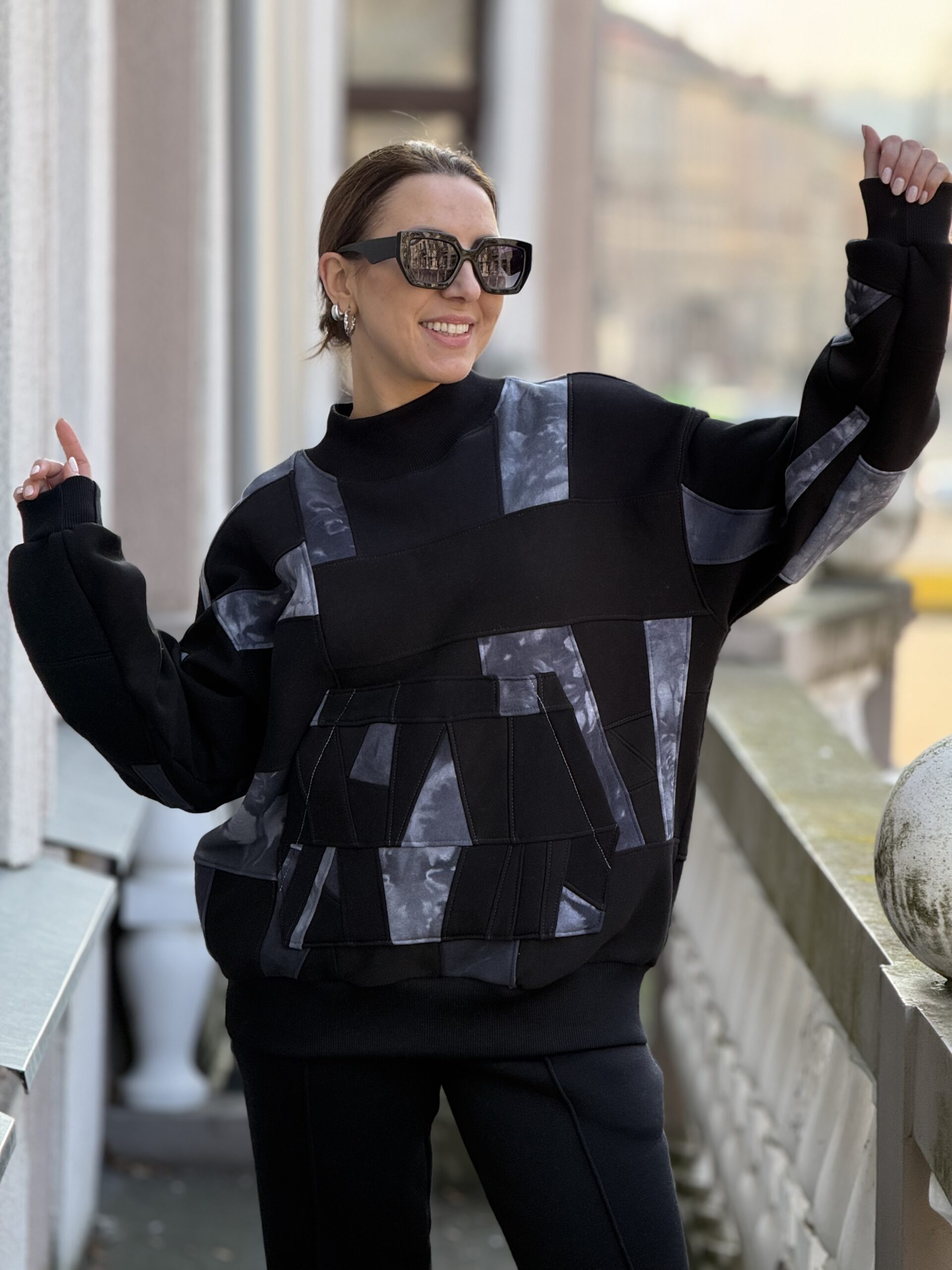 Džemperis ZEROWASTE juoda/pilka Nr1 - Image 6