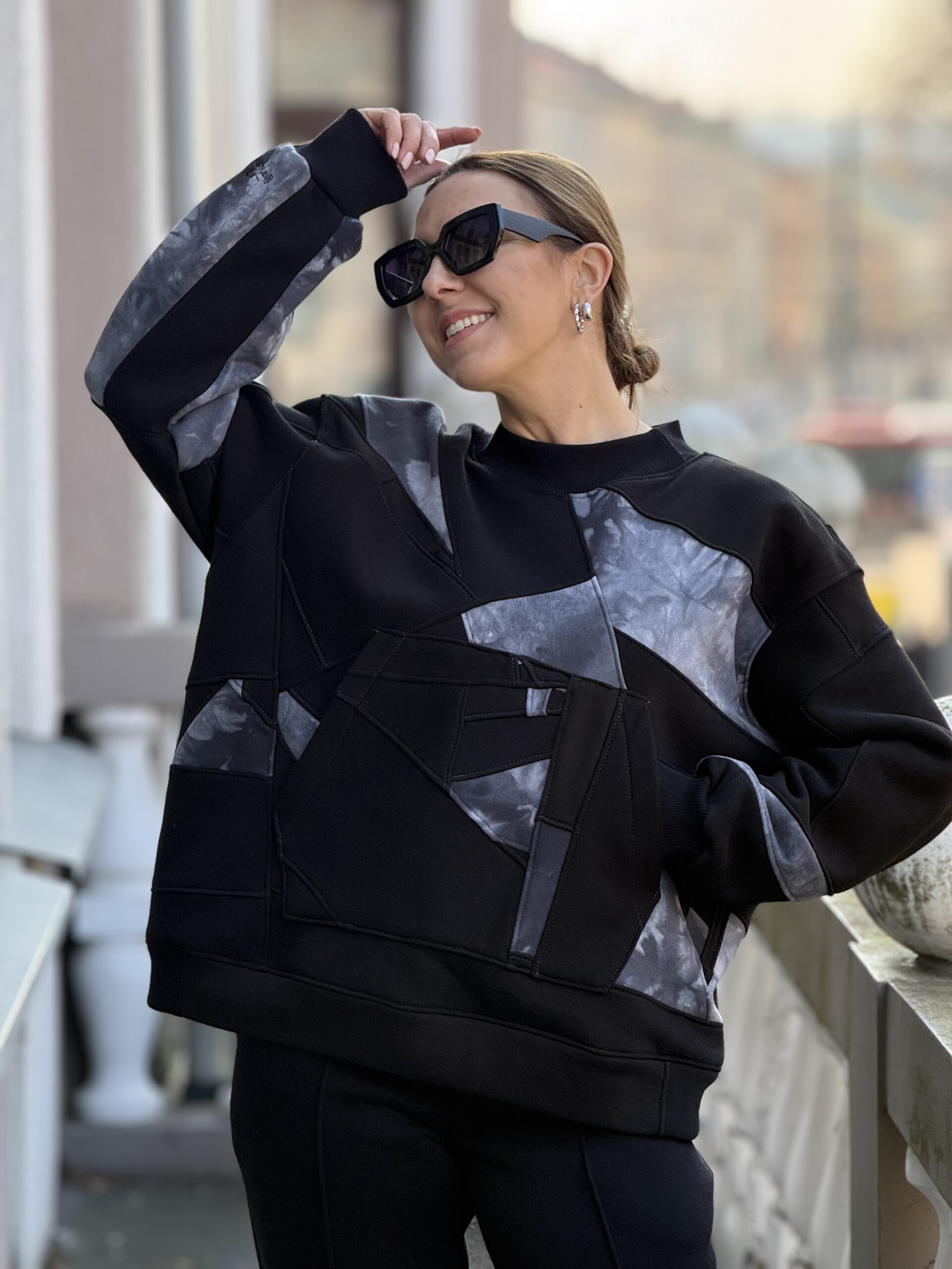 Džemperis ZEROWASTE juoda/pilka Nr2 - Image 2