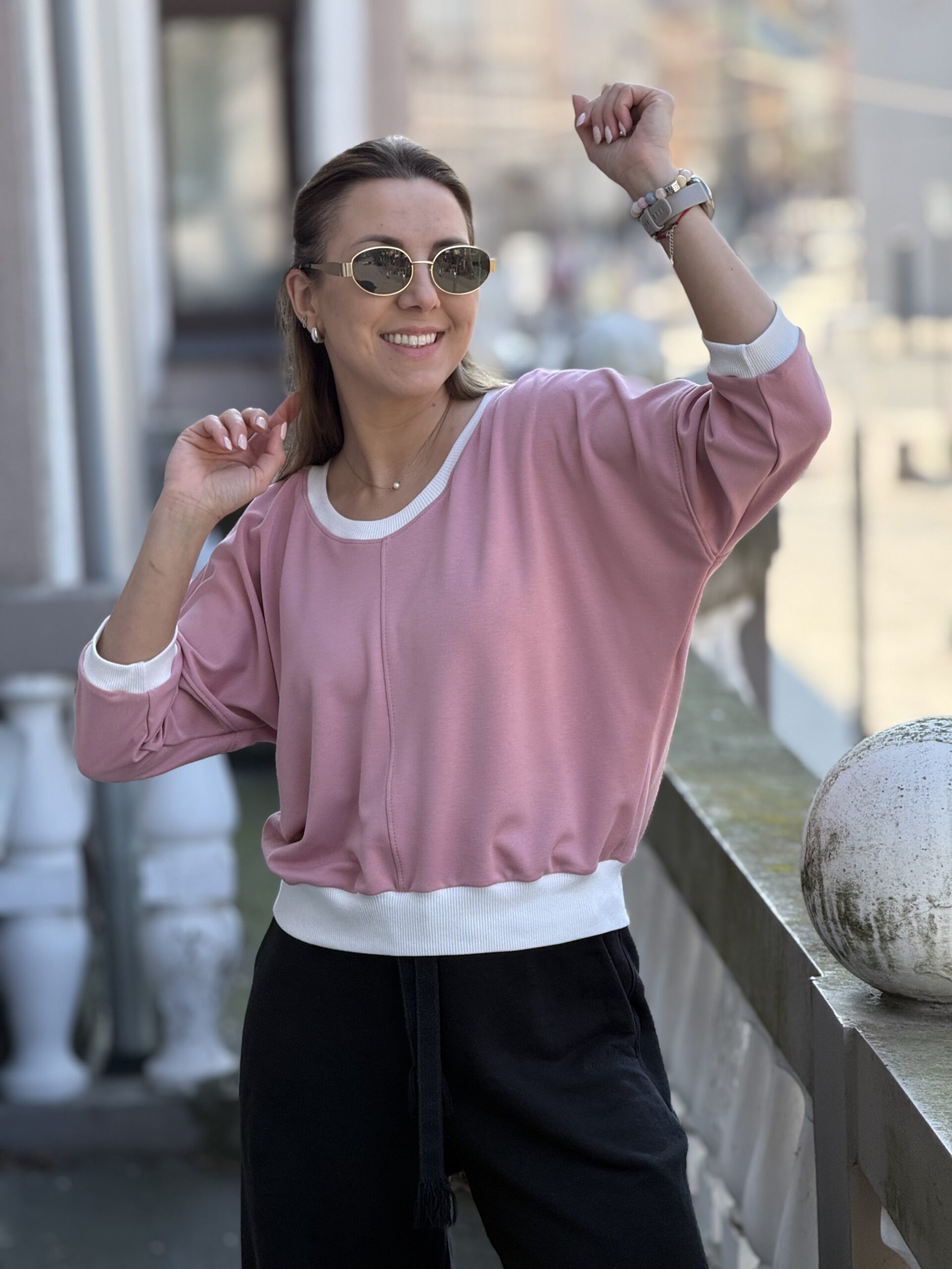 Rožinė su baltais apvedimais palaidinė M dydis - Image 3