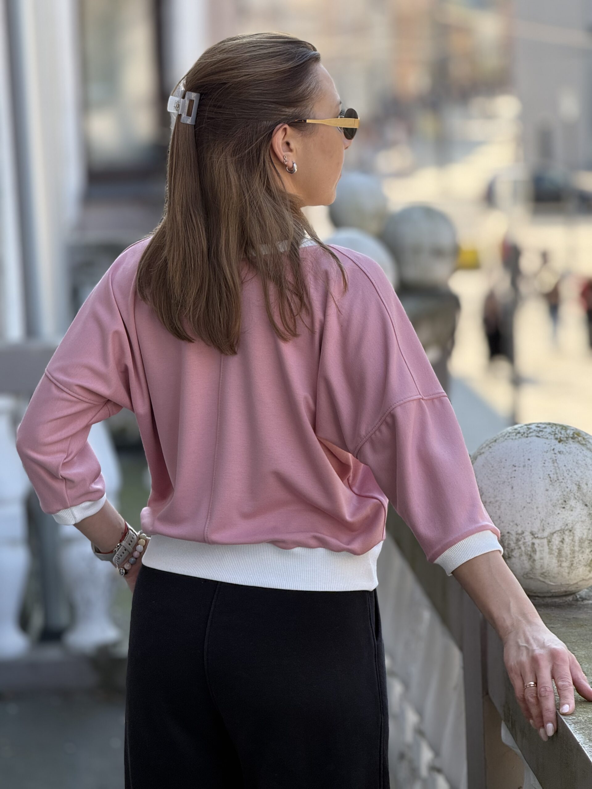 Rožinė su baltais apvedimais palaidinė M dydis - Image 2