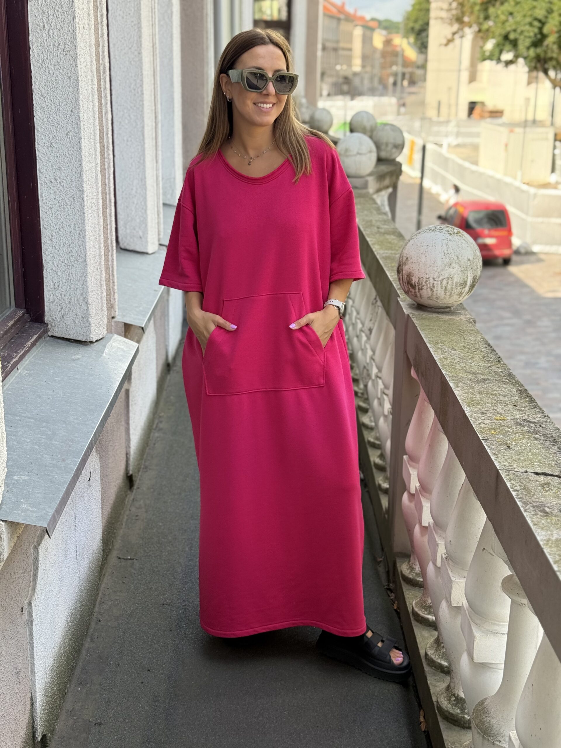 Ciklameno spalvos suknelė XXL - Image 2