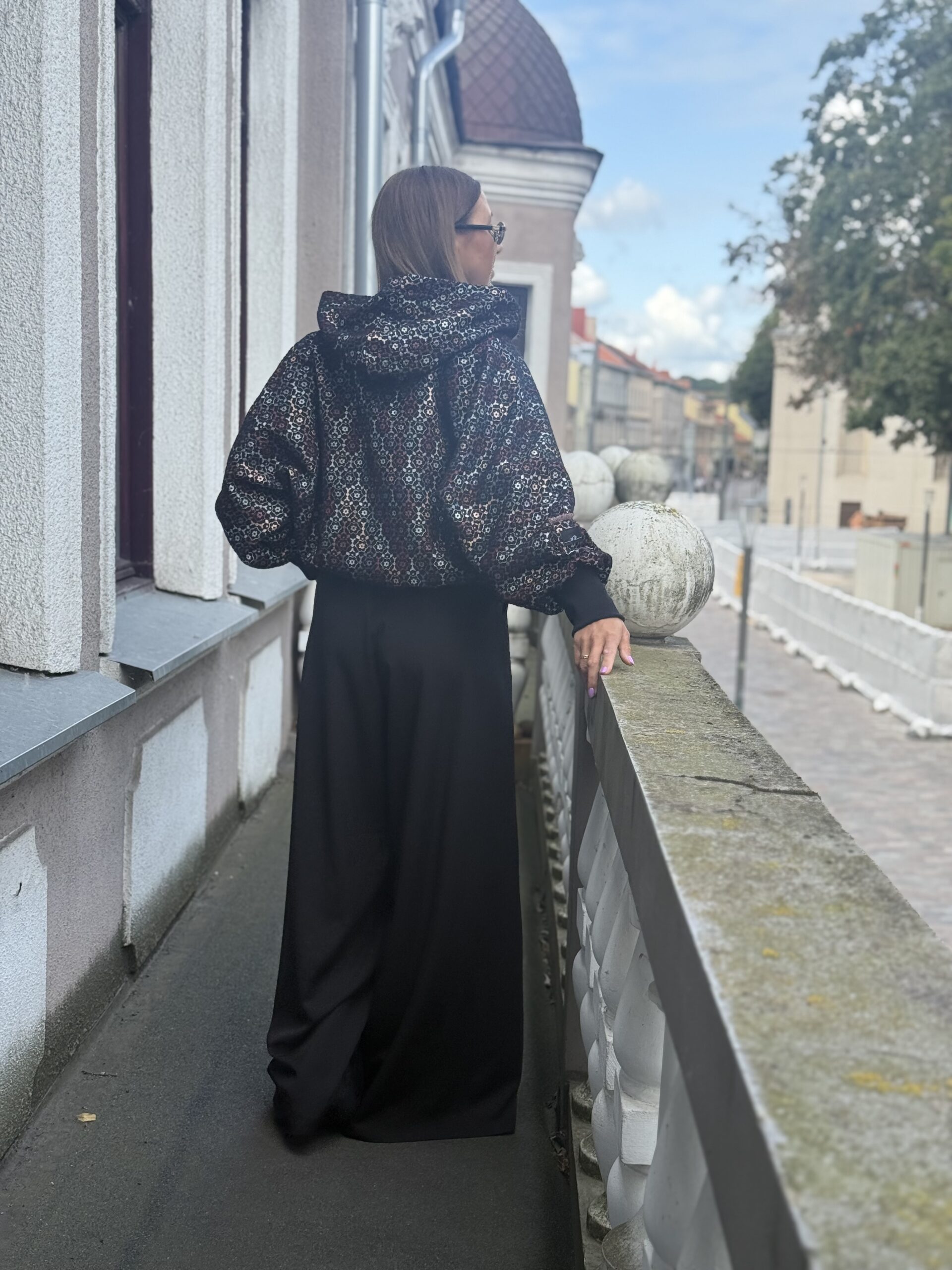 Prabangus tamsus "patern tipo" BOMBER džemperiukas - Image 5