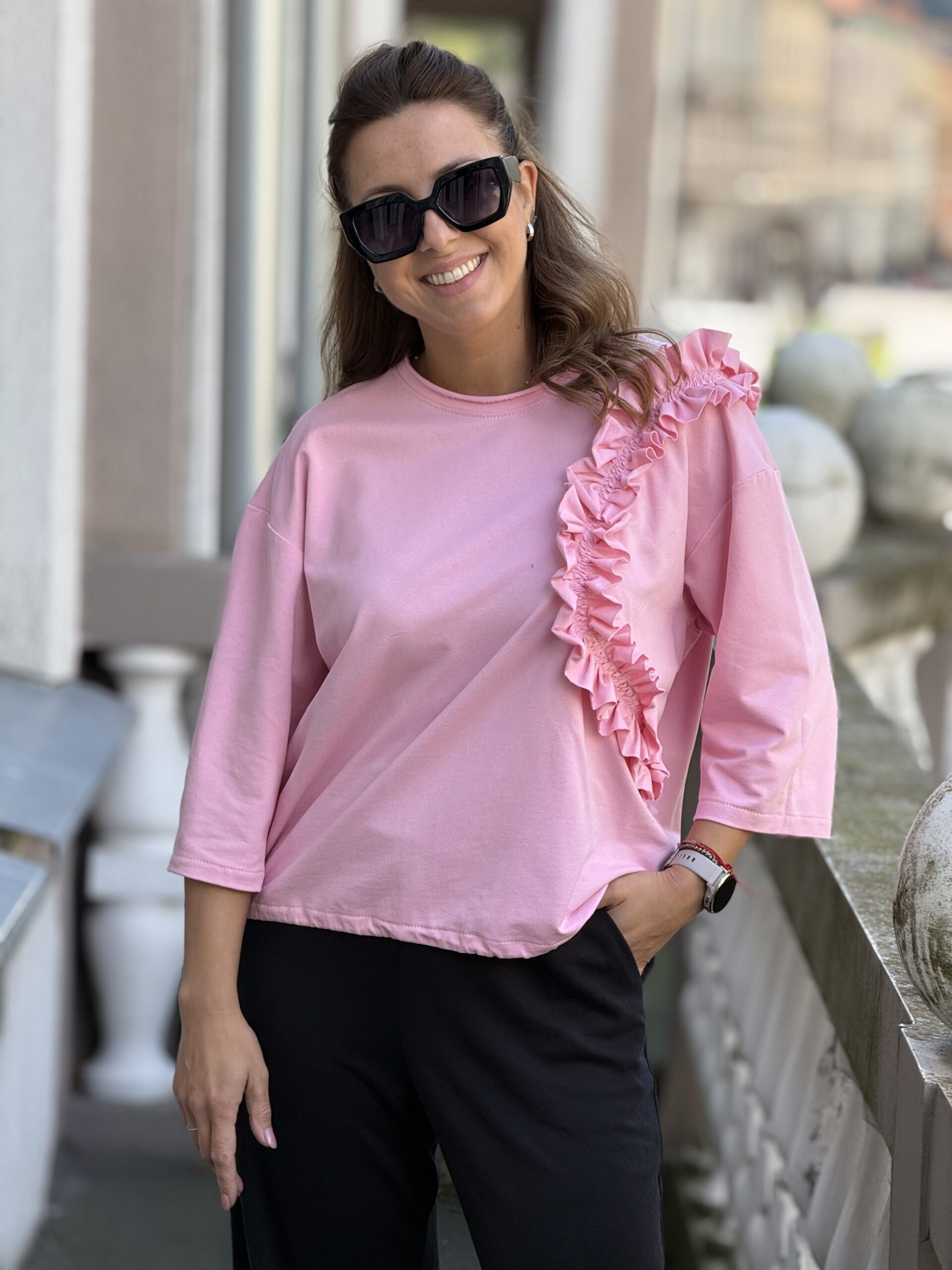 Rožinė romantiška palaidinė